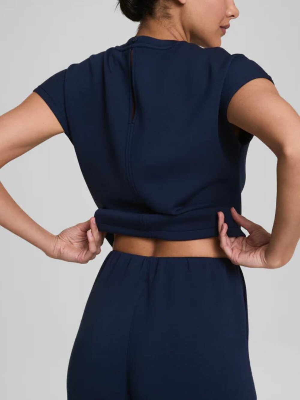 SPANX AirEssentials® Tie Waist Jumpsuit Timeless Navy LP - Picture 4 of 16